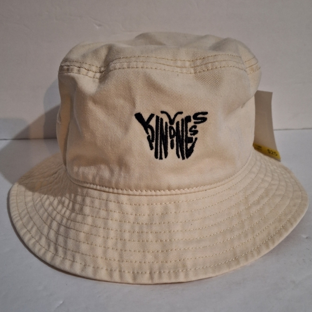 PacSun Kindness Butterfly Bucket Hat Cream Women's NEW